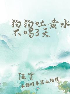 狗狗吐黄水不吃不喝3天