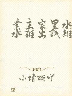 业主家里水管漏水谁出钱维修