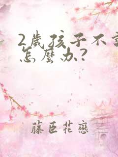 2岁孩子不说话怎么办?