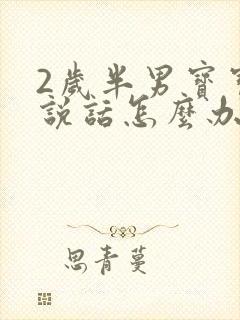 2岁半男宝宝不说话怎么办