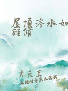 屋顶渗水如何找谁修