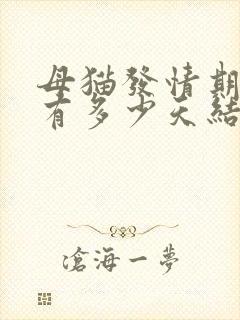 母猫发情期一般有多少天结束