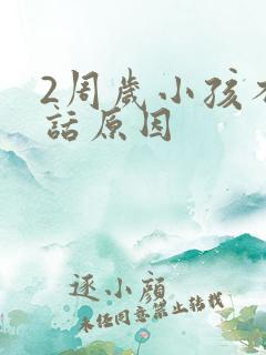 2周岁小孩不说话原因