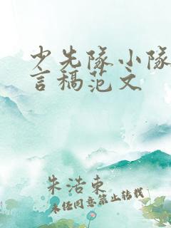 少先队小队长发言稿范文