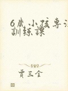 6岁小孩专注力训练课