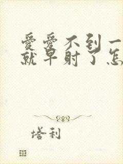 爱爱不到一分钟就早射了怎么办