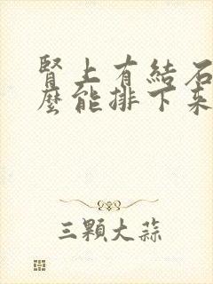 肾上有结石吃什么能排下来