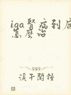 iga肾病到底怎么治