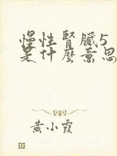 慢性肾脏5 期是什么意思