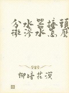 分水器接头有轻微渗水怎么回事