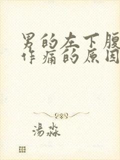 男的左下腹隐隐作痛的原因