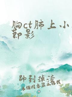 胸ct肺上小结节影