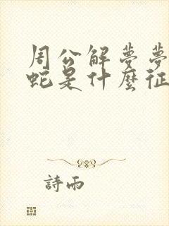 周公解梦梦到黑蛇是什么征兆 女性