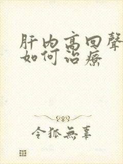 肝内高回声结节如何治疗