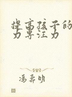 提高孩子的注意力专注力