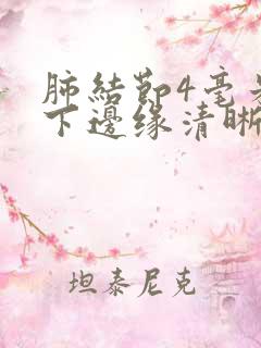 肺结节4毫米以下边缘清晰