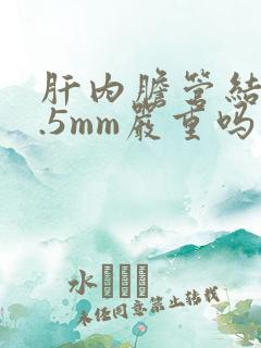 肝内胆管结石3.5mm严重吗