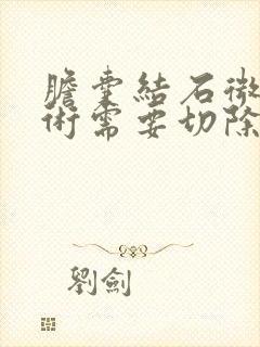 胆囊结石微创手术需要切除胆囊吗