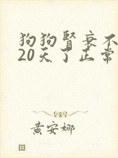 狗狗肾衰不进食20天了正常吗