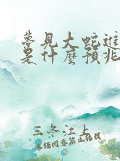 梦见大蛇进家里是什么预兆周公解梦