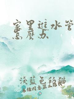 家里进水管漏水怎么办