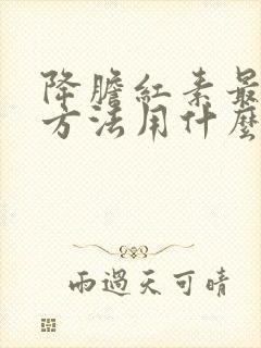 降胆红素最快的方法用什么食物