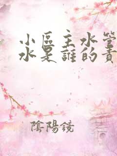 小区主水管道漏水是谁的责任