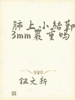 肺上小结节4x3mm严重吗