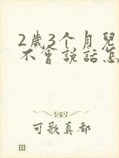 2岁3个月儿童不会说话怎么办