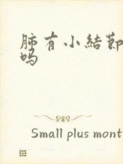 肺有小结节严重吗