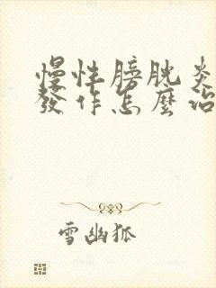 慢性膀胱炎急性发作怎么治