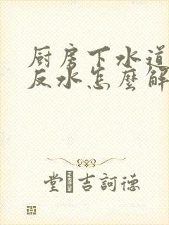 厨房下水道堵塞反水怎么解决