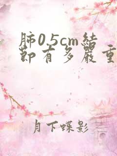 肺0.5cm结节有多严重