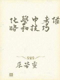 化学中考备考策略和技巧