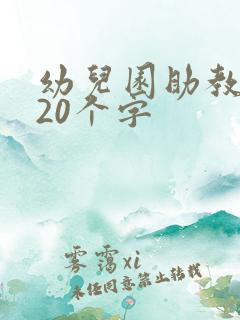 幼儿园助教感言20个字