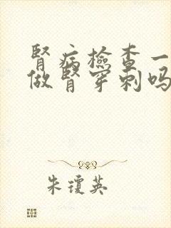 肾病检查一定要做肾穿刺吗