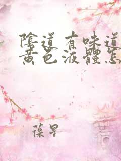 阴道有味道还有黄色液体怎么回事