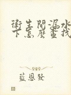 卫生间漏水到楼下怎么查找漏水点多少钱