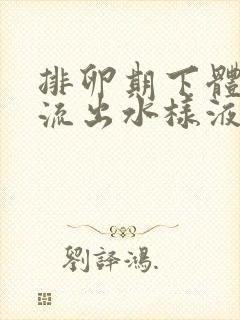 排卵期下体总是流出水样液体是怎么回事