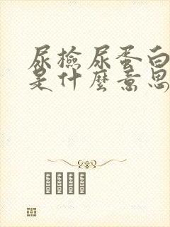 尿检尿蛋白1十是什么意思