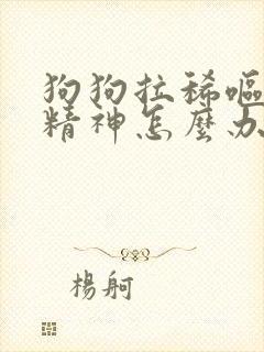 狗狗拉稀呕吐没精神怎么办但会喝水