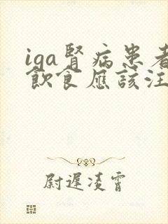 iga肾病患者饮食应该注意什么