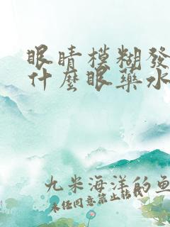 眼睛模糊发痒用什么眼药水