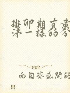 排卵期有黄色鼻涕一样的分泌物