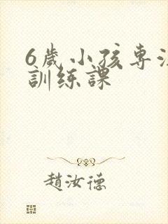 6岁小孩专注力训练课