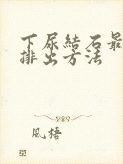 下尿结石最快的排出方法