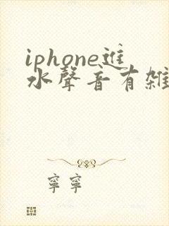 iphone进水声音有杂音滋滋怎么办