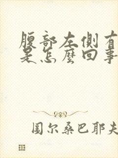 腹部左侧有硬块是怎么回事