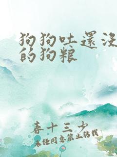 狗狗吐还没消化的狗粮