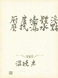 厨房墙体渗水怎么找漏水点